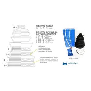 Sanfona Homoc Universal Diam. Eixo Int 22 39Mm Ext 57 120Mm