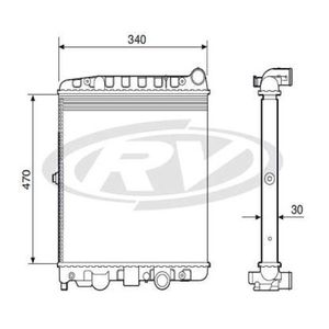 Radiador Gol Plus 1997 A 2008 1.0 8V 2 Saida Mesmo Lado