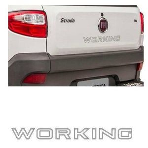 Emblema Tampa Tras Fiat Strada Working 14 Prata