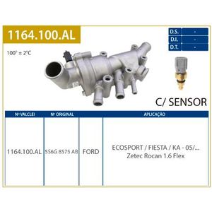 Valvula Termostatica Fiesta 1.6 2004 Flex Zet Rocam Comp Al