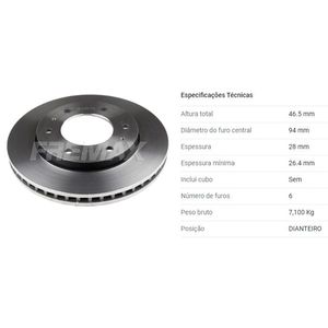 Disco Freio Dianteiro Mitsubishi L-200 Triton 2008 Ventilad