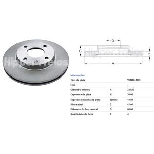 Disco Freio Dianteiro Corsa 1.6 8V 16V 1995 Ventilado