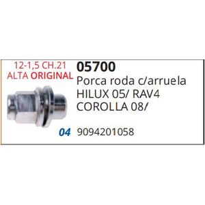 Porca Roda Toyota Hilux 05 Rav4 Corolla 08 Cromado C Arrue